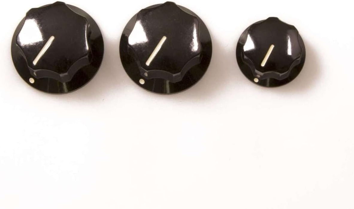 Fender® Jazz Bass® Pot Knobs, black, 3 pieces