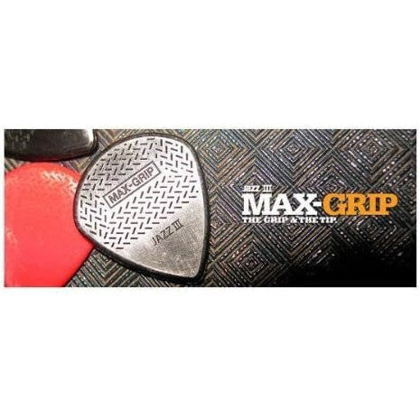 Dunlop Max Grip Jazz III Carbon Fibre Guitar Picks - Pack Of 6 (471R3C)