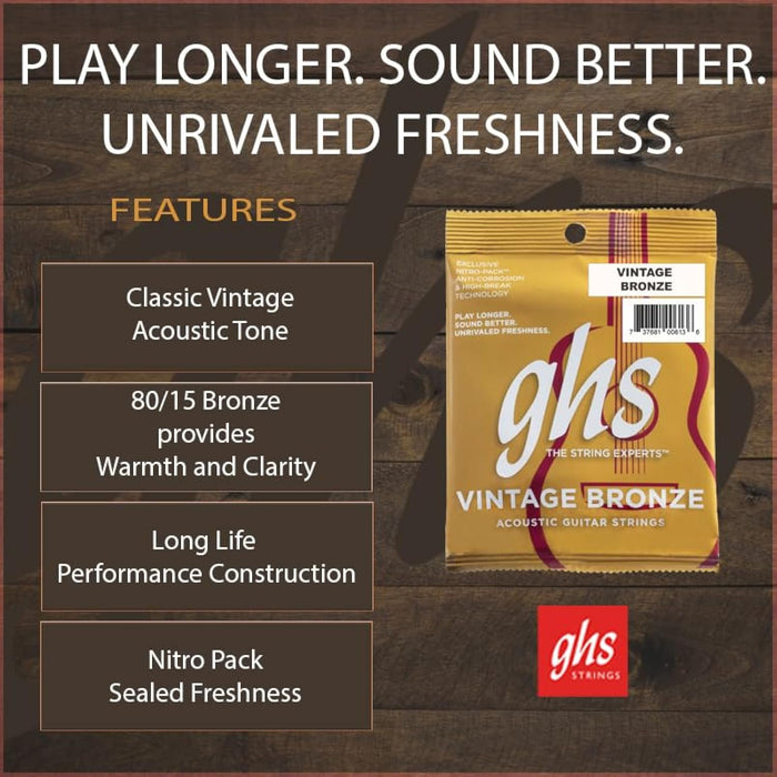 GHS VNL 12 - 54 Light Vintage Bronze Acoustic String Set