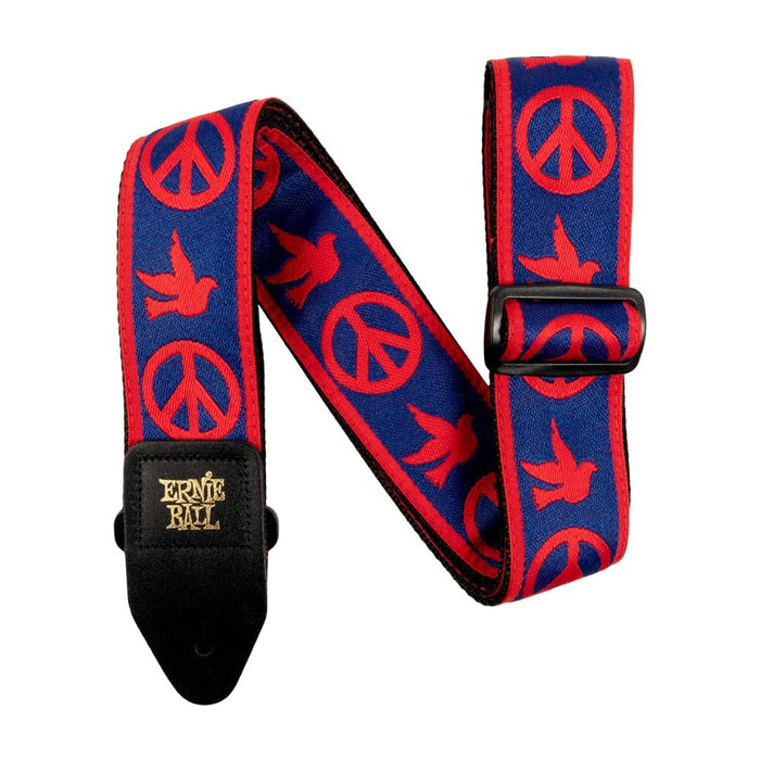 Ernie Ball Peace Love Dove Red/Blue Jacquard Guitar Strap
