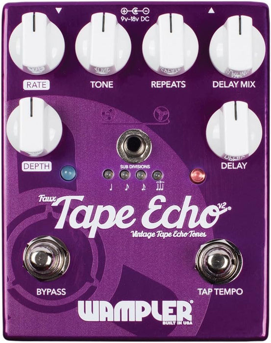 Wampler Faux Tape Echo V2 Delay Electric Guitar Effects Pedal