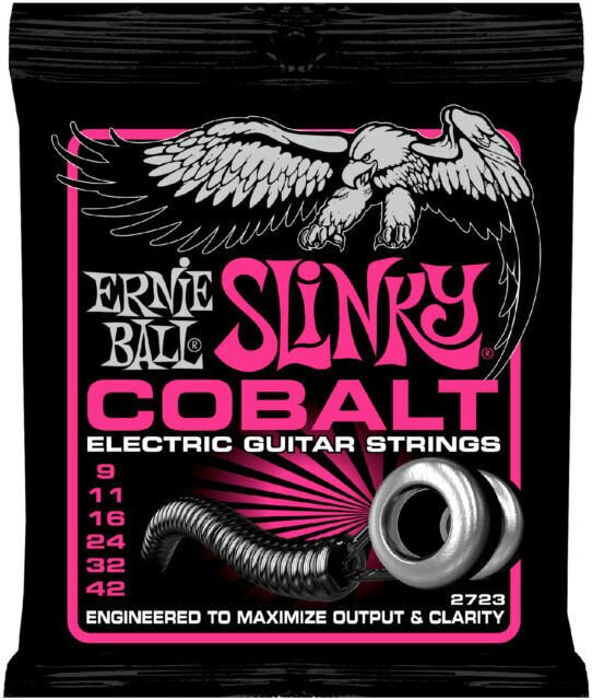 Ernie Ball 2723 Super Slinky Cobalt Electric Guitar Strings 9-42 2 Pack