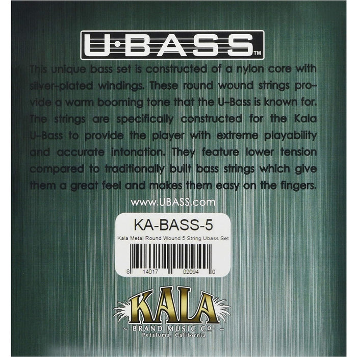 Kala Metal Round Wound U-Bass Strings - 5-String Set (KA-BASS-5)