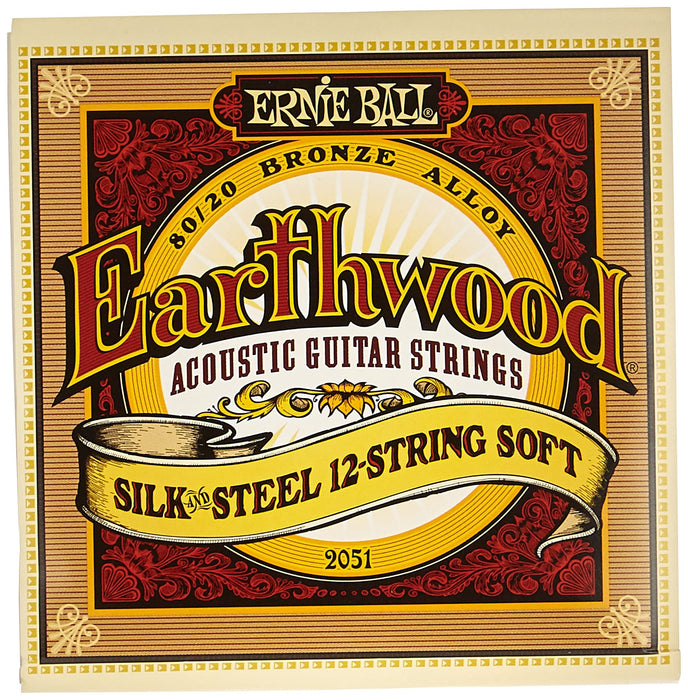 Ernie Ball Earthwood Silk & Steel 12-String Acoustic Guitar Strings, 9-46 Gauge, 80/20 Bronze