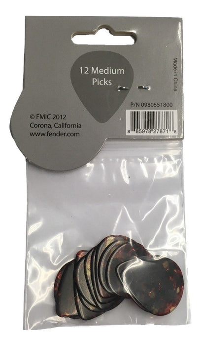 Fender 098-0551-800 551 Shape Picks, 12 Count, Shell, Medium