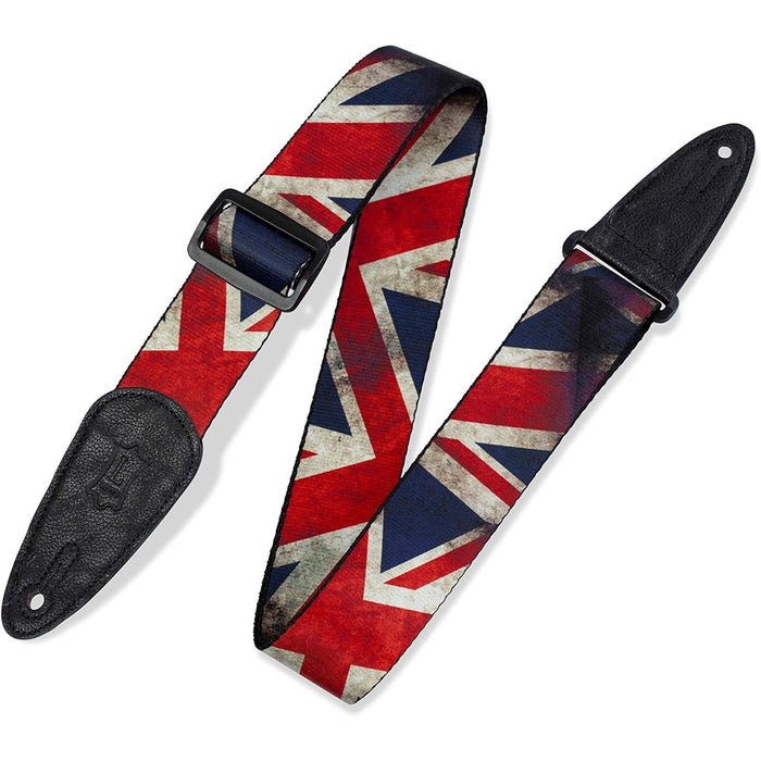 Levy's Leathers 2 inch Polyester Guitar Strap - UK Distressed Flag (MDP-UK)