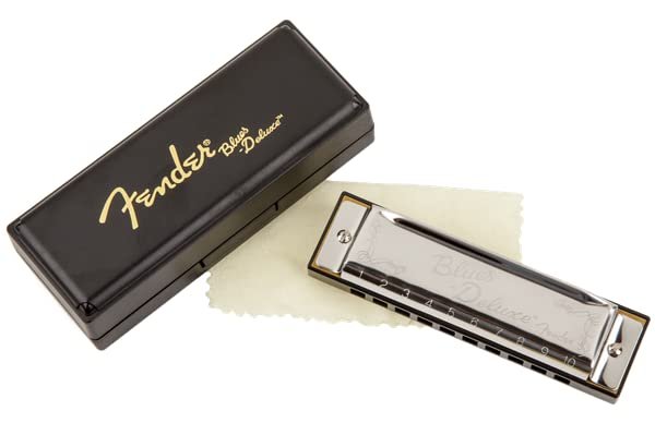 Fender Blues Deluxe Harmonica, Key of C, 10 Holes, Nickel Chrome, Includes Case