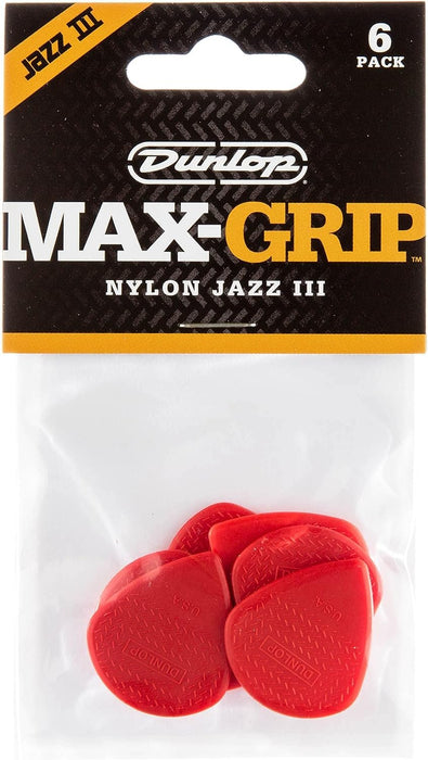 Jim Dunlop 471P3N Jz-6 Nylon Max Grip Guitar Pick in Player Pack