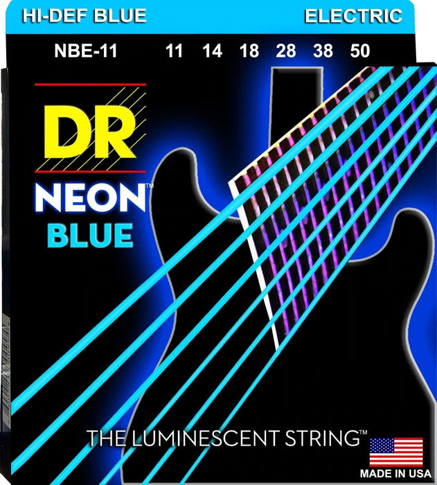 DR Strings Hi-Def Neon Blue Electric Heavy