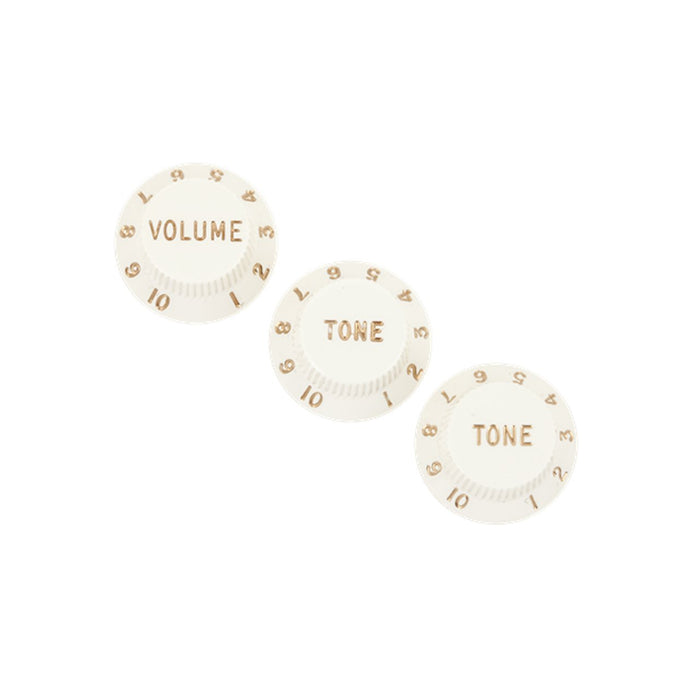 Fender Strat Pot Knobs (Volume/Tone/Tone) - Parchment (005-625-4049)