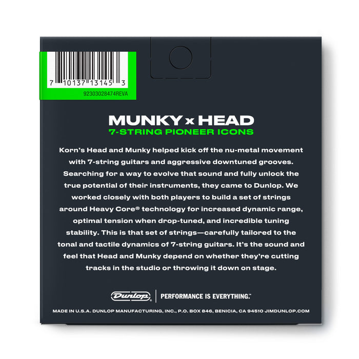 JIM DUNLOP Heavy Core Korn Guitar Strings 10/65-7/Set