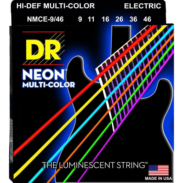 DR Strings NMCE-9/46 DR NEON Electric Strings, Light/Heavy, Multi-Color