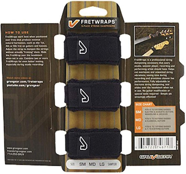 Gruv Gear FretWraps 3-Pack String Muters, Medium, Black