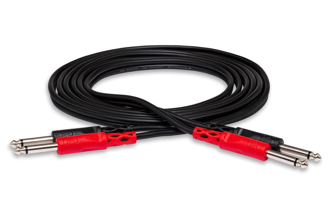 Hosa Stereo Interconnect Dual 1/4 Inch TS Cable, 2 Meter