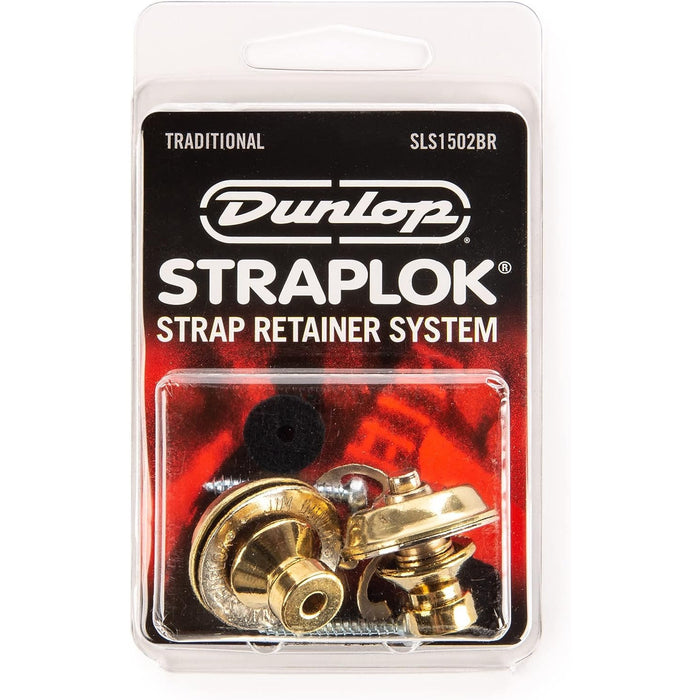 Dunlop Straplok Original Strap Retainer System, Brass (SLS1102BR)