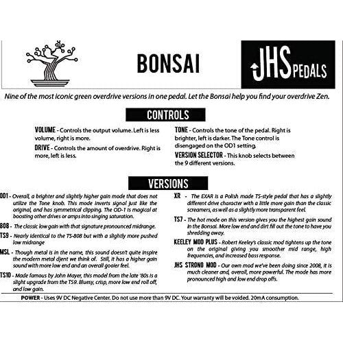 JHS Pedals Bonsai 9-Way Screamer-Style Overdrive Pedal