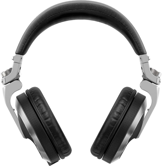 Pioneer DJ HDJ-X7-S - Closed-back Circumaural DJ Headphones with 50mm Drivers, with 5Hz-30kHz Frequency Range, Detachable Cable, and Carry Pouch - Silver