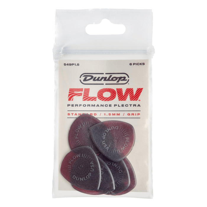 Jim Dunlop 549P1.50 Flow Guitar Picks, 1.5mm - Player Pack (6 Picks)
