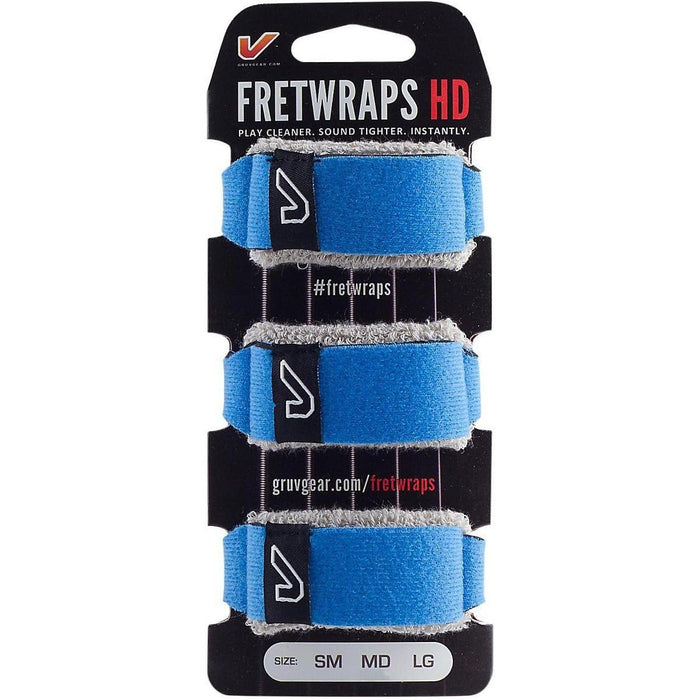 Gruv Gear FretWraps HD 3-Pack "Sky" Guitar String Muters, Blue, Large