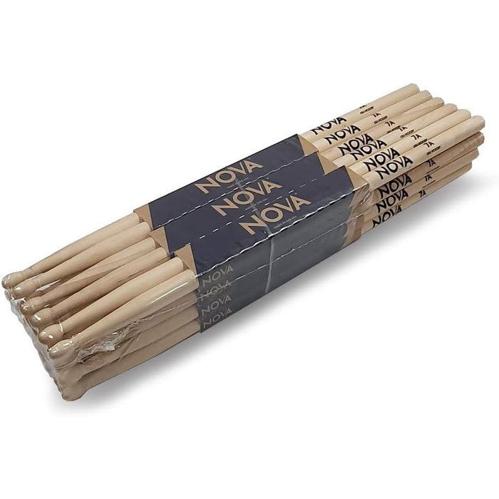 Nova By Vic Firth 7A Wood Tip Drum Sticks - 12 Pair Brick Bundle (VF-N7A)