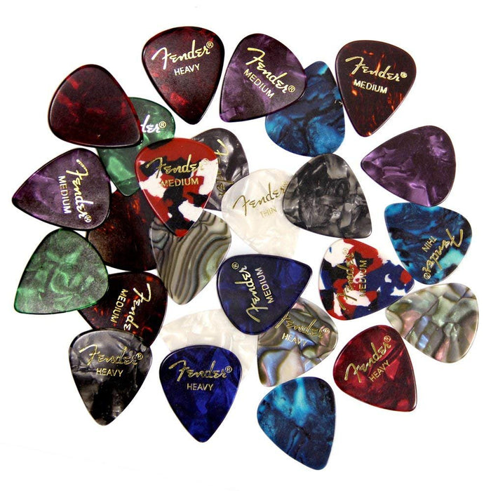 Fender Premium 24 Pack Picks Sampler - Includes Thin, Medium & Heavy Gauges