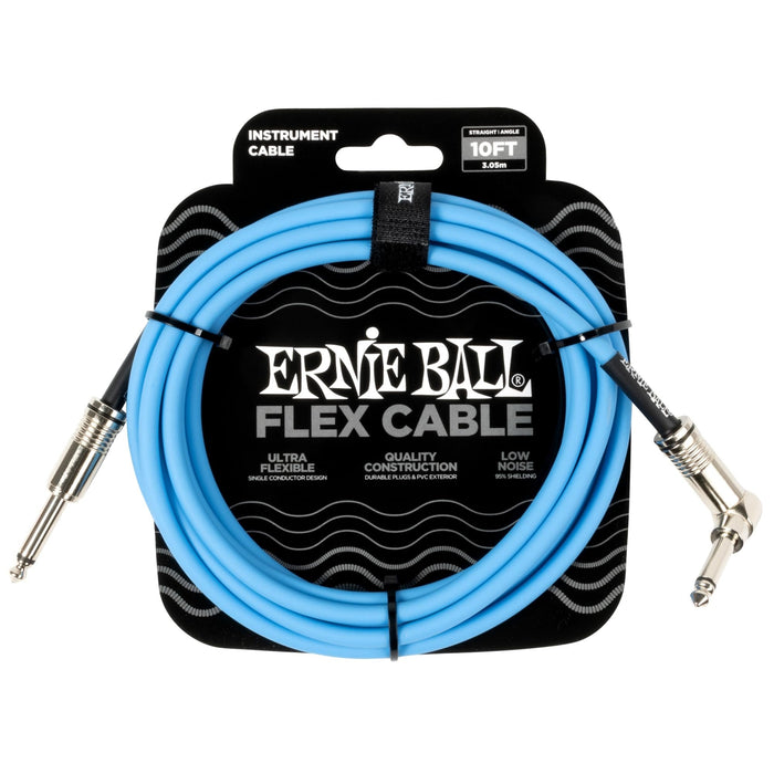 Ernie Ball Flex Instrument Cable Straight/Angle 10ft - Blue