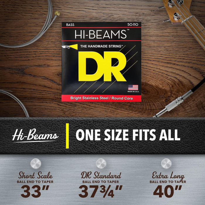 DR MR-45 Strings HI-BEAM™ - Stainless Steel Bass Strings: Medium 45-105, silver
