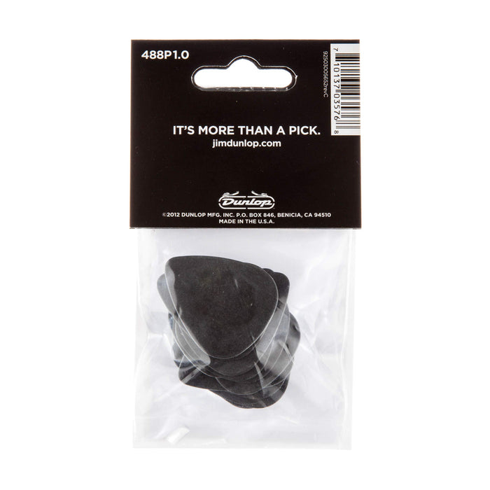 Jim Dunlop 488P1.0 Tortex Standard Player Pack - Pitch Black (Pack of 12)