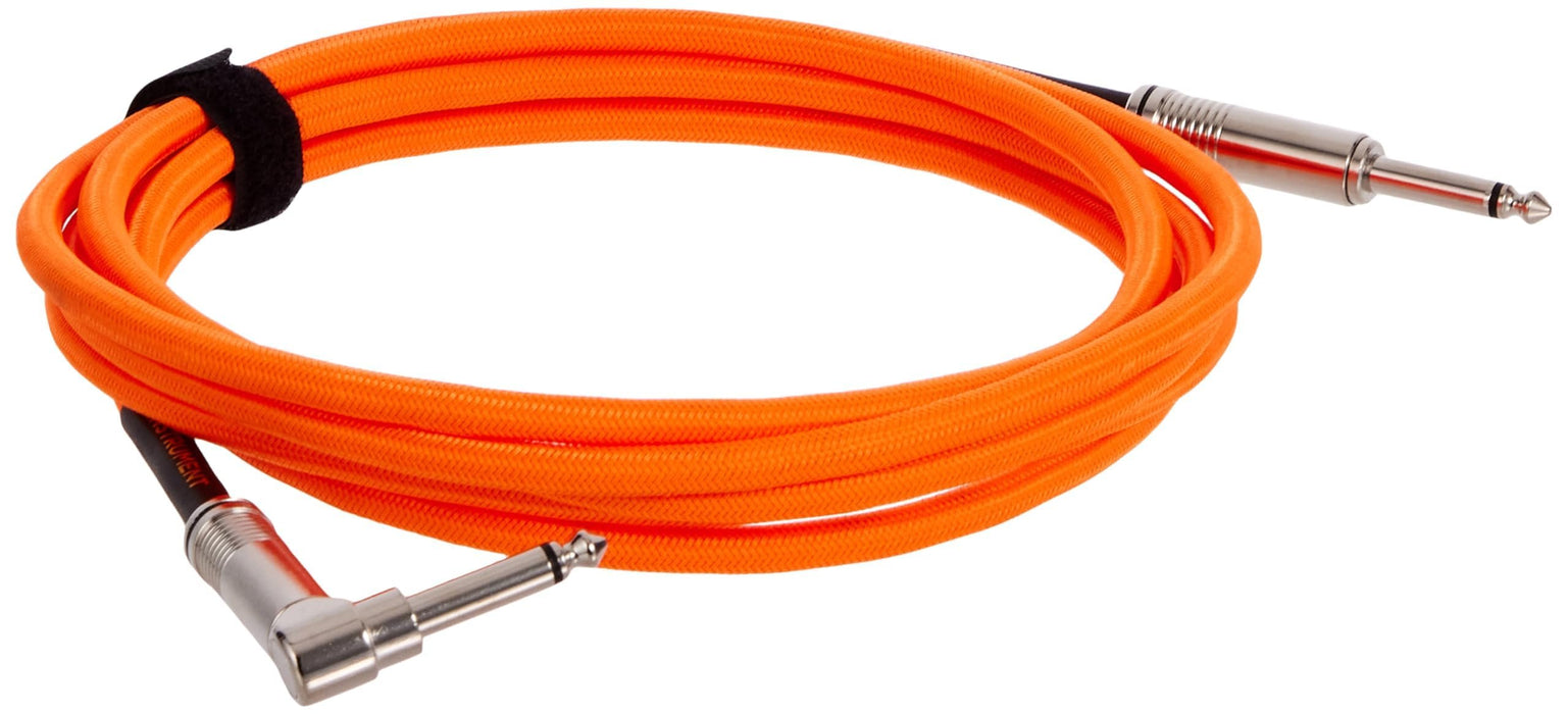 Ernie Ball 10 ft Braided Straight Angle Instrument Cable - Neon Orange