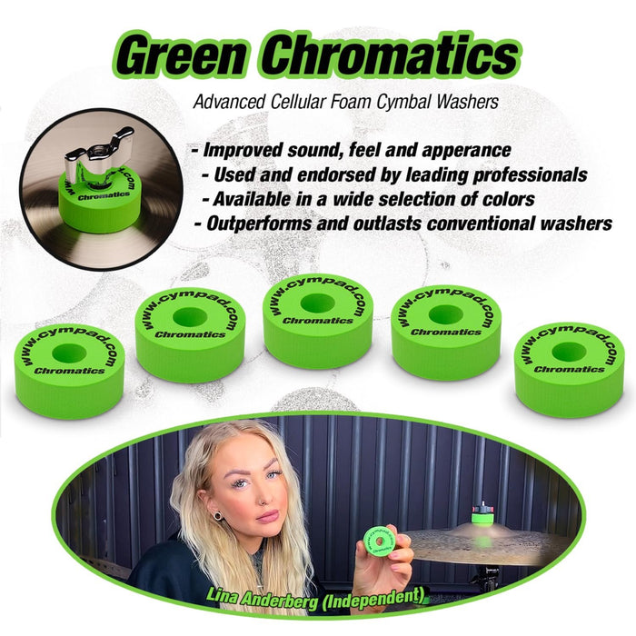 Cympad 40/15mm Chromatics Set - Green (Pack of 5)