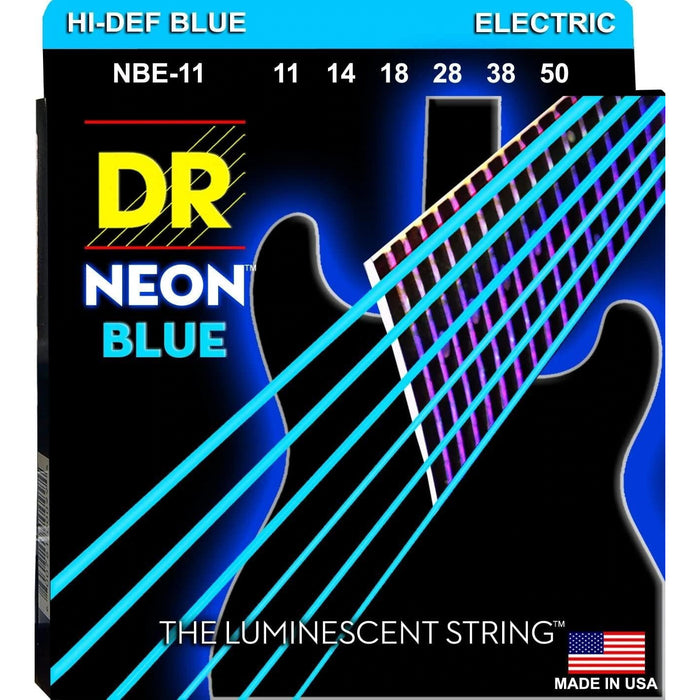 DR Strings Hi-Def Neon Blue Electric Heavy