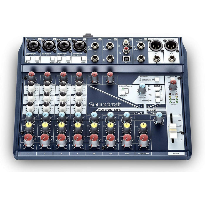 Soundcraft Notepad 12 FX Soundcraft Small-Format Analog Mixing Console with Usb I/O and Lexicon Effects