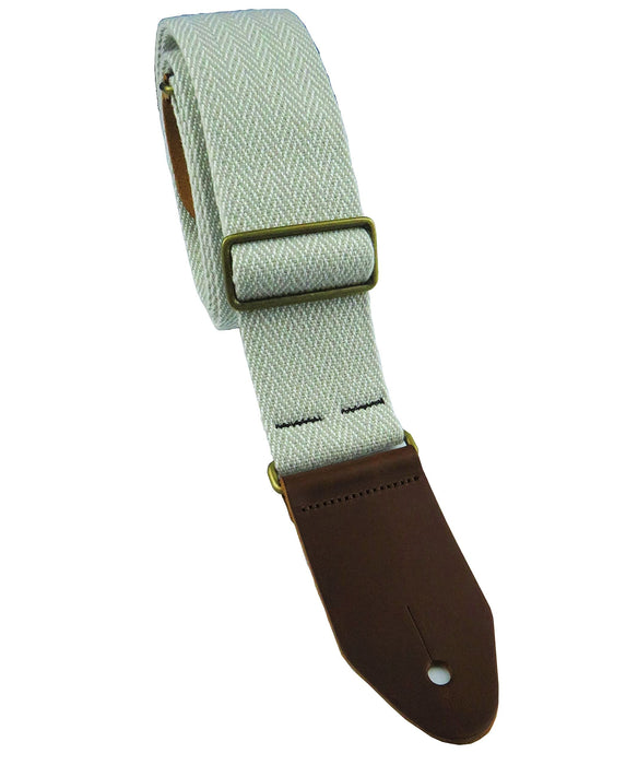 Leathergraft Tweed Style Herringbone Cotton and Leather Guitar and Bass Strap