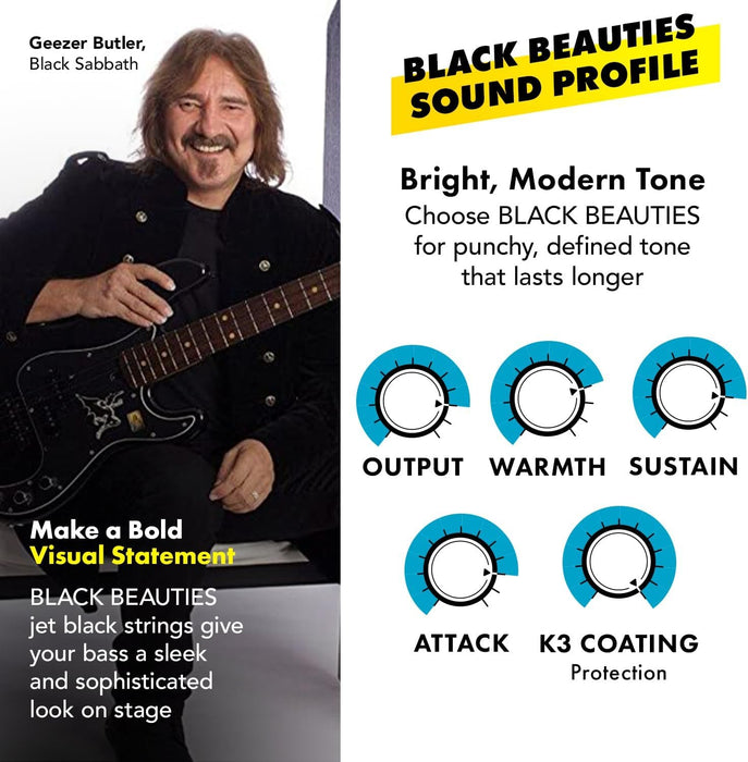 DR Strings Black Beauties Bass Taper Heavy