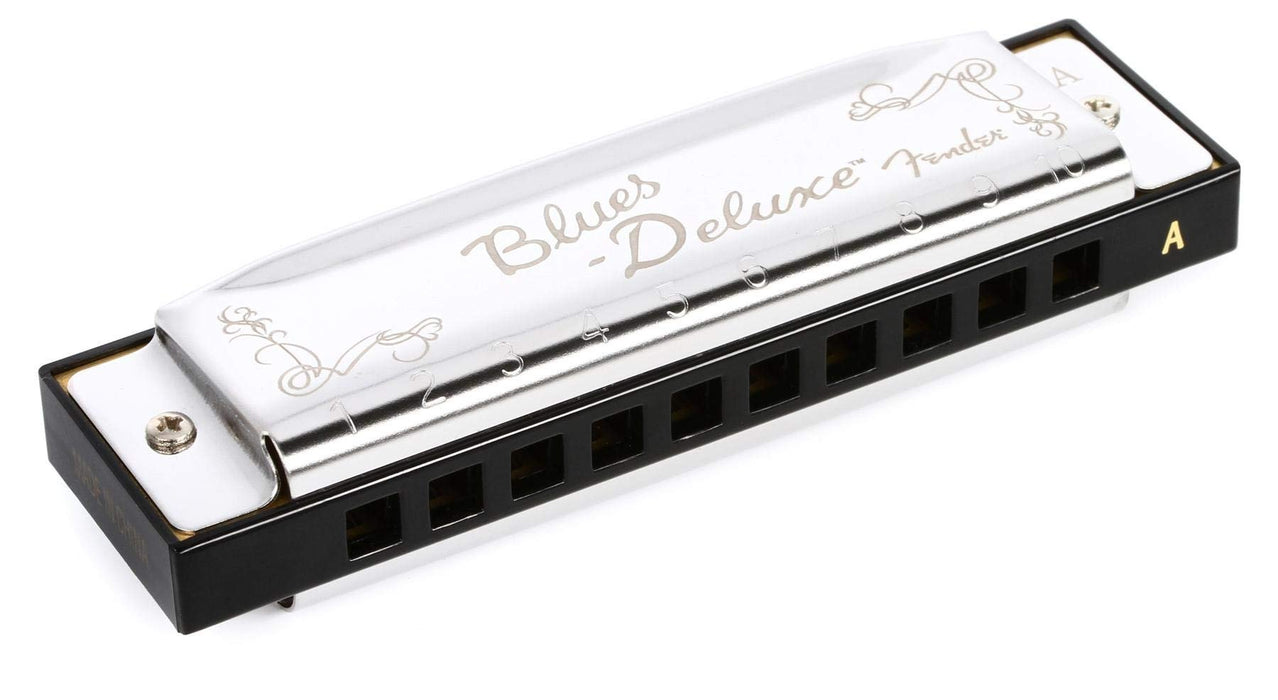 Fender Blues Deluxe Harmonica, Key of A, 10 Holes, Nickel Chrome, Includes Case