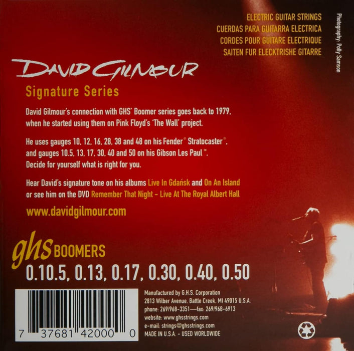 GHS BOOMERS >DAVID GILMOUR SIGNATURE< String Set For Electric Guitar - GB-DGG - 10.5/050