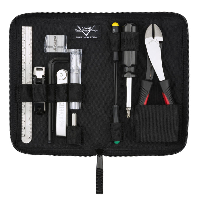 Fender Custom Shop Guitar Tool Kit, Comprehensive Maintenance Set for Acoustic and Electric Guitars and Basses, with Polyester Storage Pouch and Setup Guide