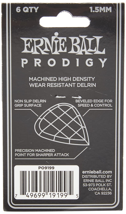 Ernie Ball 1.5 mm Black Standard Prodigy Picks 6-Pack