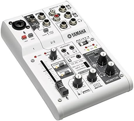 Yamaha AG03 - Studio mixer with USB capabilities for audio, streaming and recording, in white