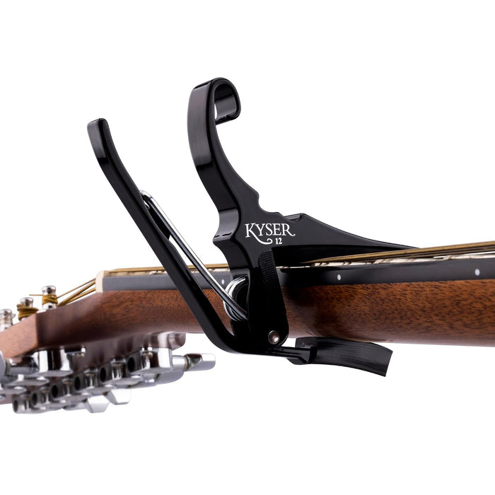Kyser Quick-Change Capo for 12-string guitars, Black, KG12B