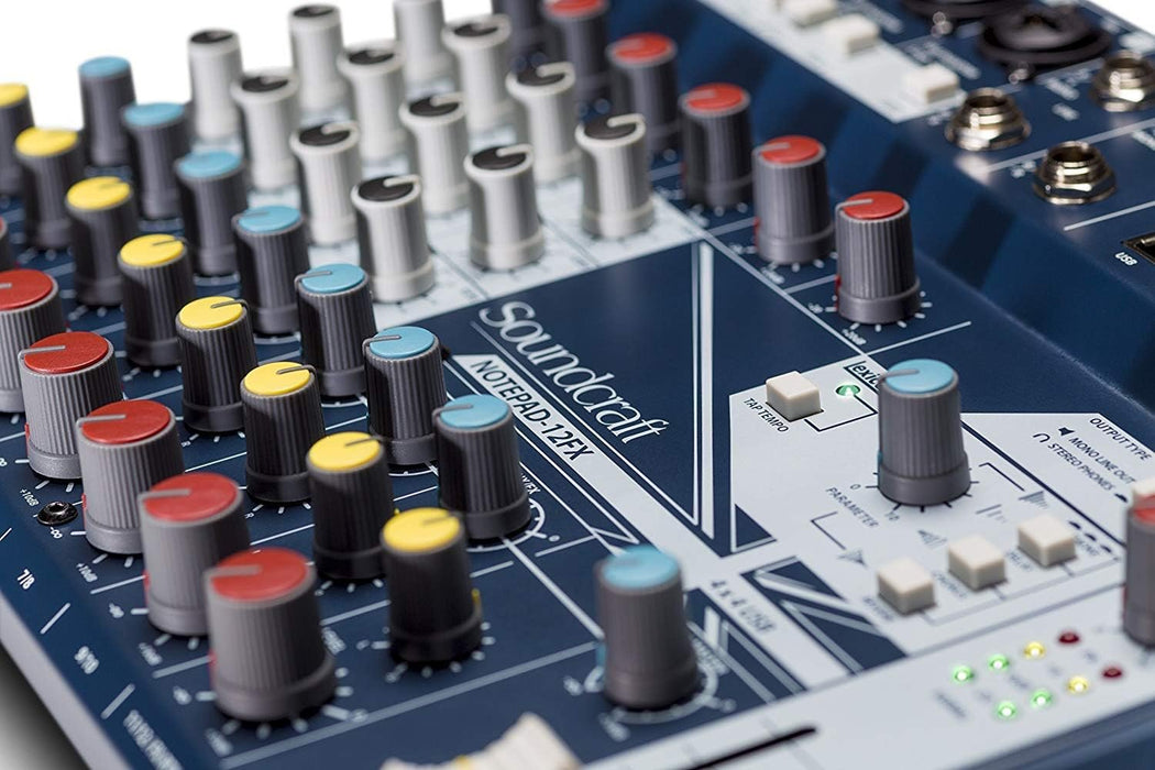 Notepad 12 FX Soundcraft Notepad-8FX Small-Format Analog Mixing Console with Usb I/O and Lexicon Effects