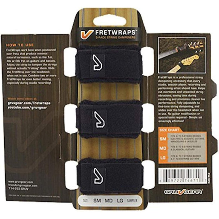 Gruv Gear FretWraps 3-Pack String Muters, Medium, Black