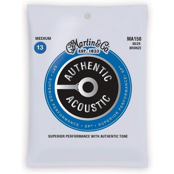 Martin M150 80/20 Medium Bronze Acoustic Guitar Strings – 13-56 (2-Packs)