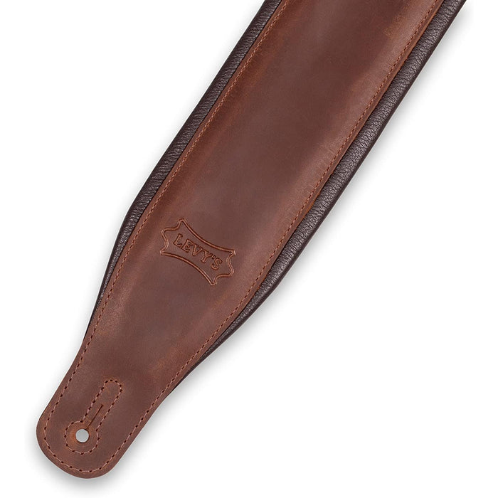 Levy's 3.25" Wide Butter Leather Guitar Strap (PM32BH-BRN)