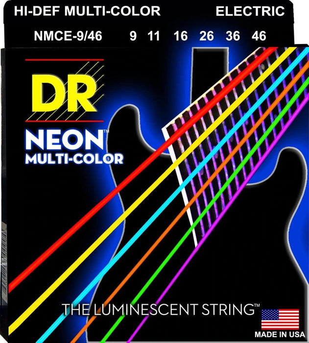 DR Strings NMCE-9/46 DR NEON Electric Strings, Light/Heavy, Multi-Color