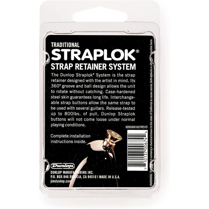 Dunlop Straplok Original Strap Retainer System, Brass (SLS1102BR)