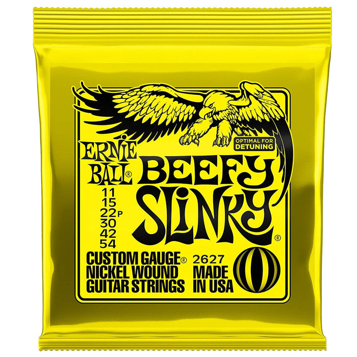 Ernie Ball 2627 Nickel Wound Electric Guitar Strings 11-54 Beefy Slinky 3 Pack