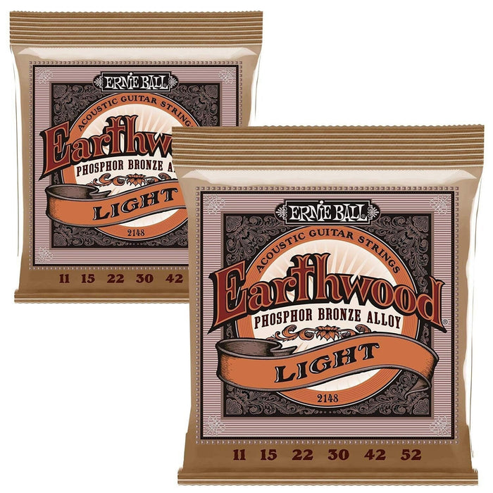 Ernie Ball 2148, 11-52 Earthwood Phosphor Bronze Acoustic Guitar Strings - 2 ...