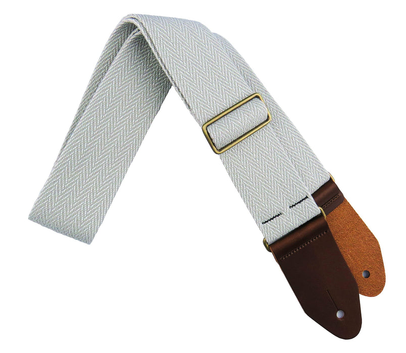 Leathergraft Tweed Style Herringbone Cotton and Leather Guitar and Bass Strap