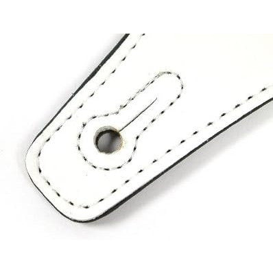 Gaucho Lace Leather Biker Series Guitar Strap Suitable for: All Electric, Acoustic and Bass Guitars (White)